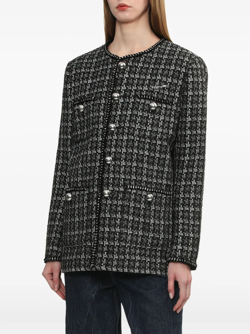 BAPY BY *A BATHING APE Tweed jack met ketting afwerking Zwart