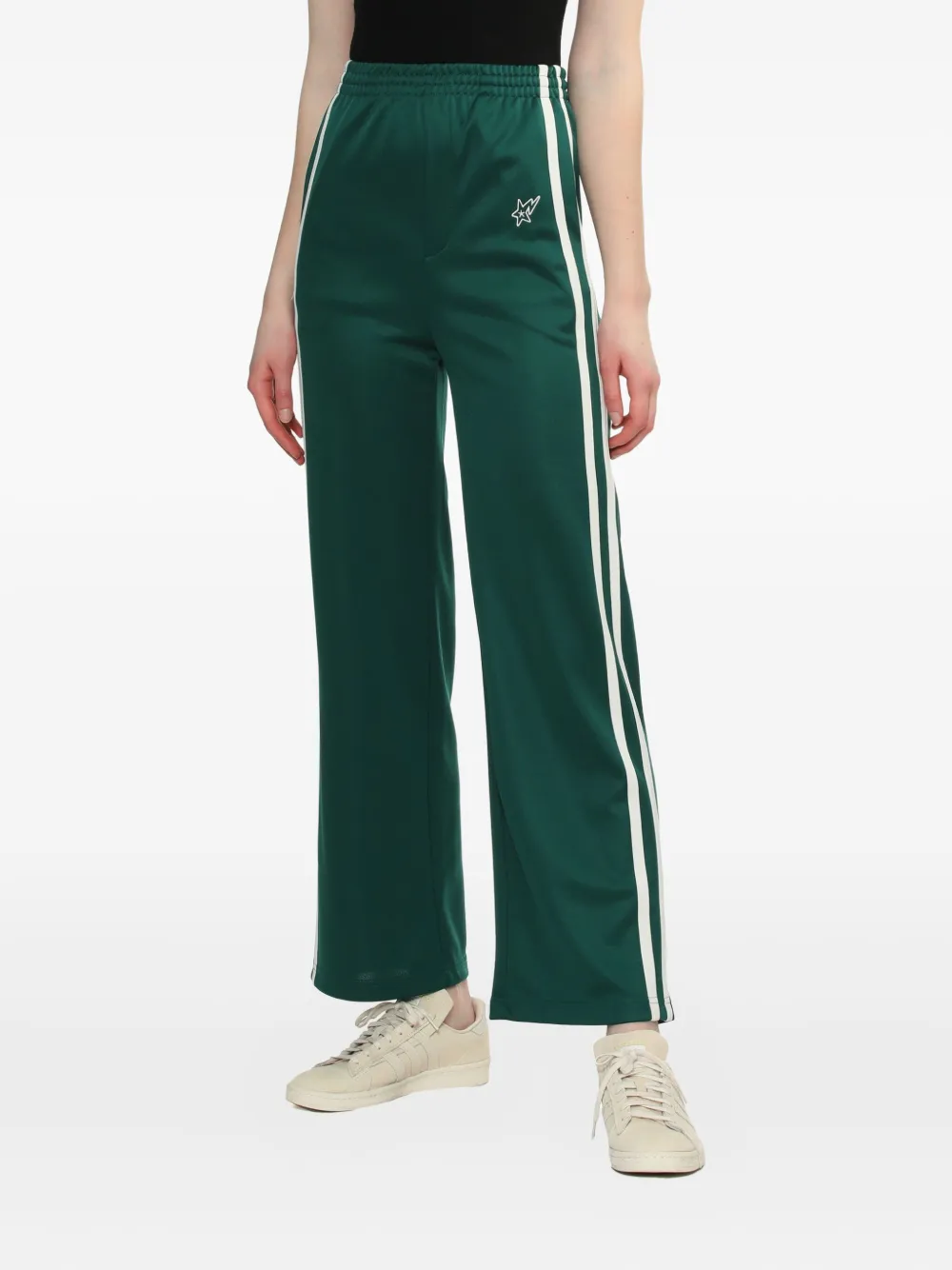 Bapy By *a Bathing Ape® Side-stripe Star-embroidered Track Pants In Green
