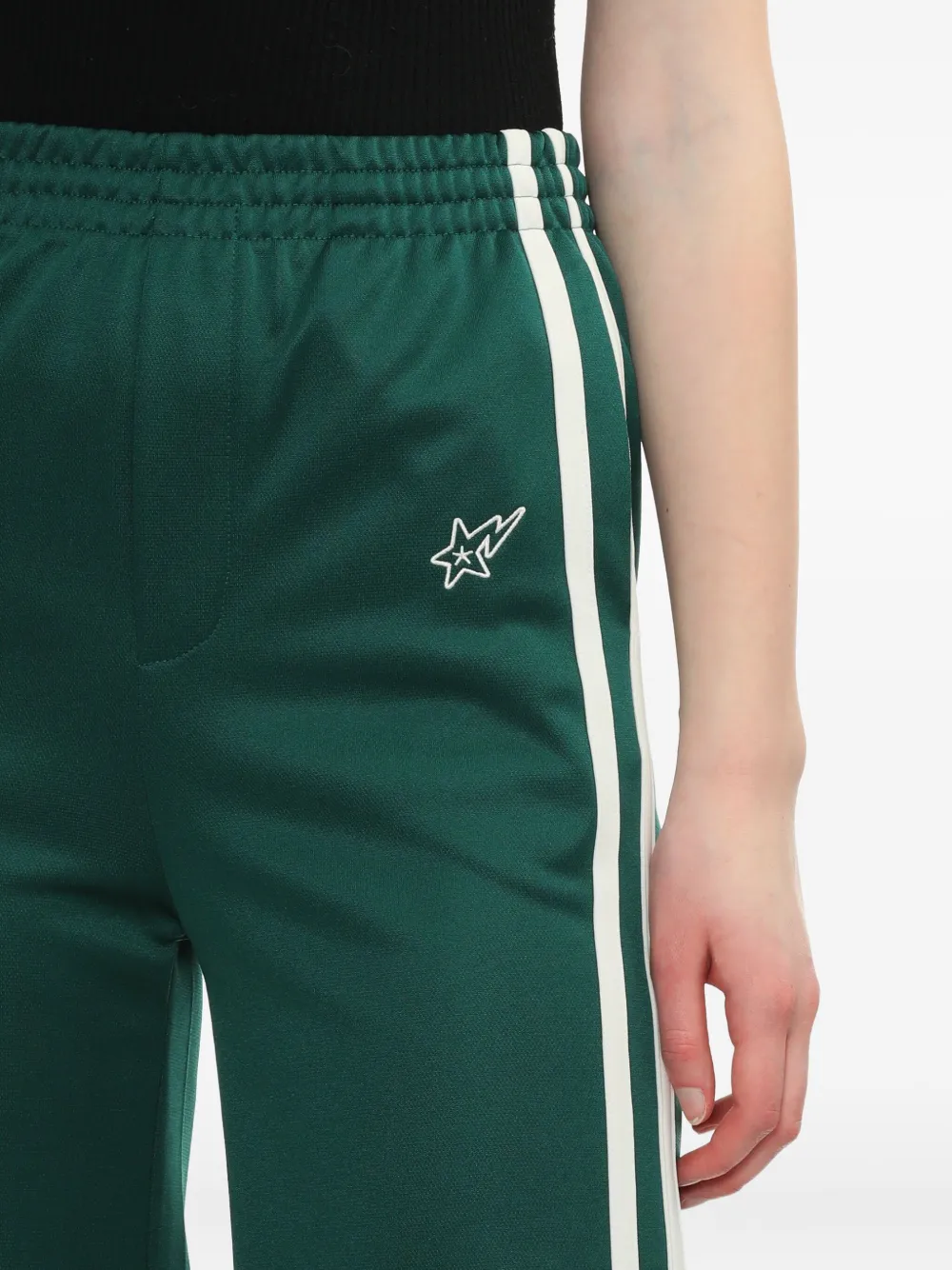 Bapy By *a Bathing Ape® Side-stripe Star-embroidered Track Pants In Green
