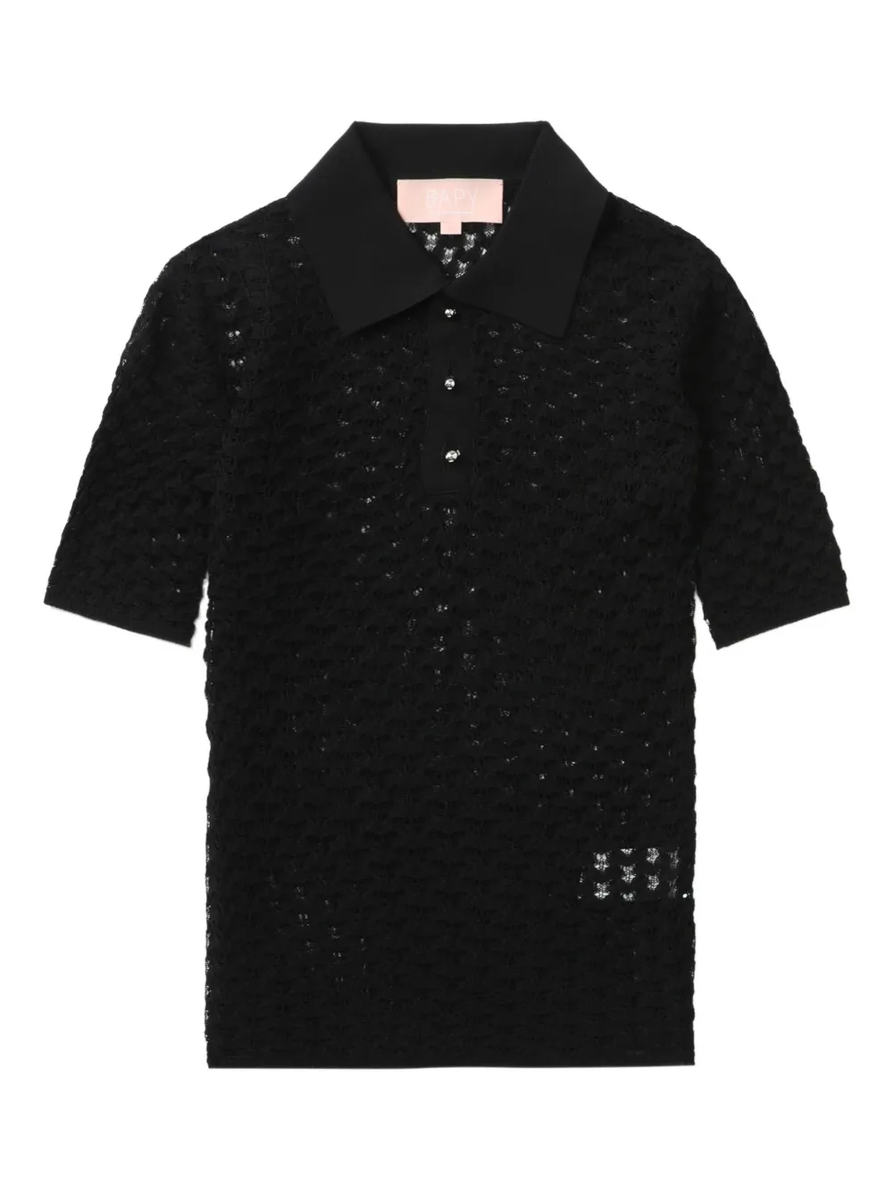 BAPY BY *A BATHING APE Opengebreide top met polokraag Zwart