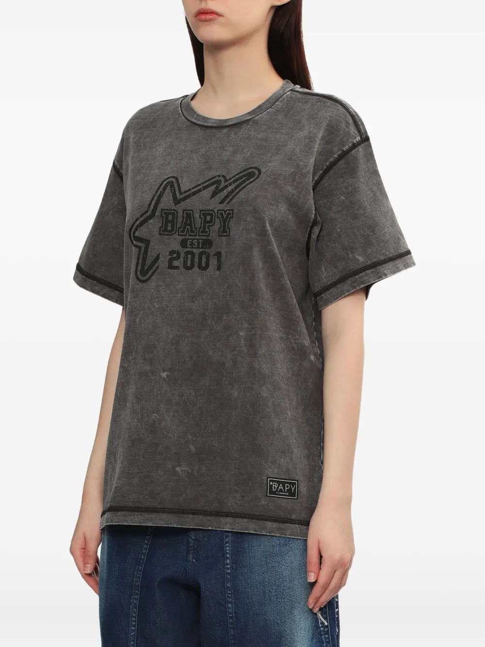BAPY BY *A BATHING APE Katoenen T-shirt met logoprint Grijs