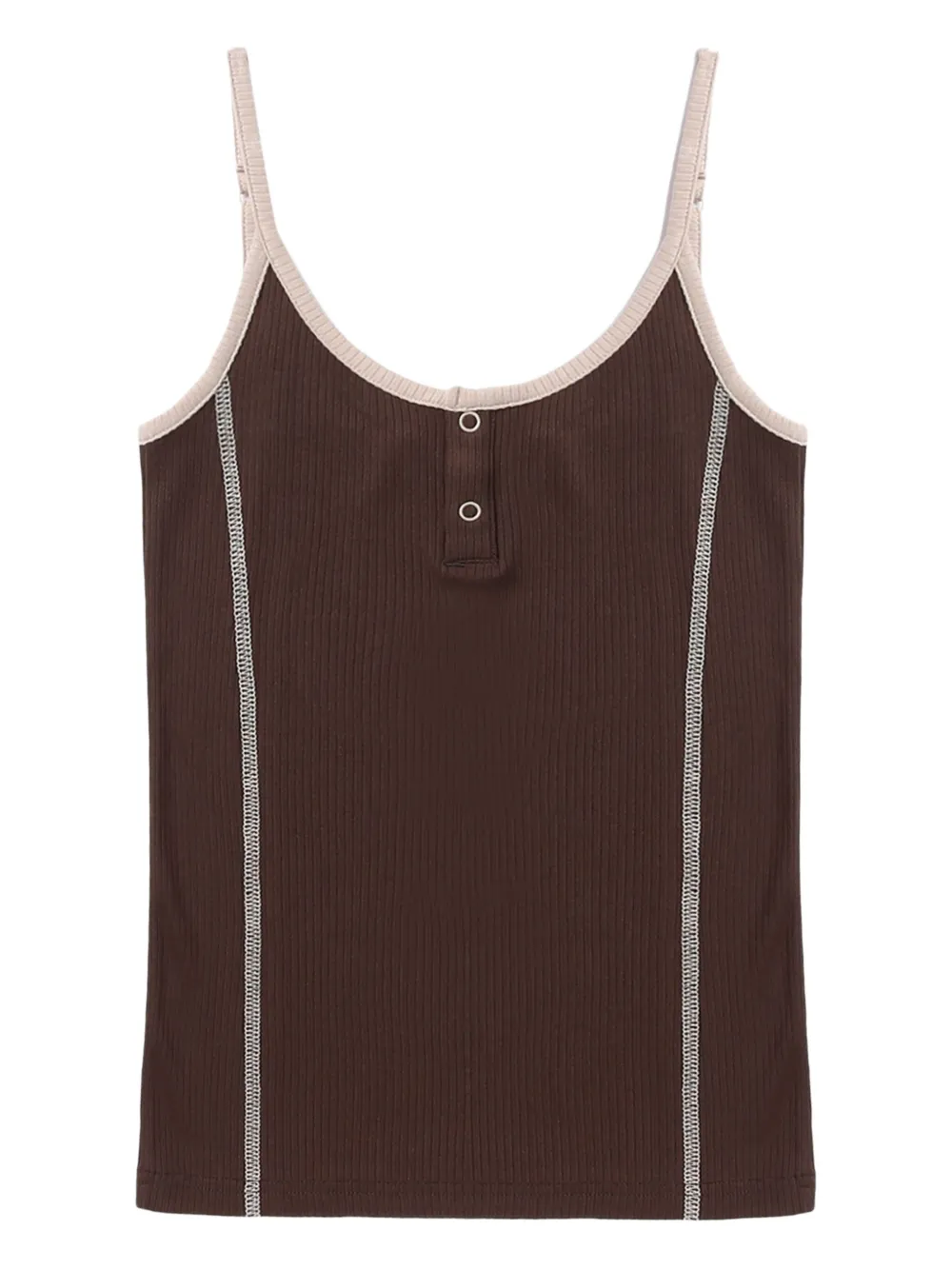 BAPY BY *A BATHING APE® ribbed press stud-fastening top | Brown | Image 1