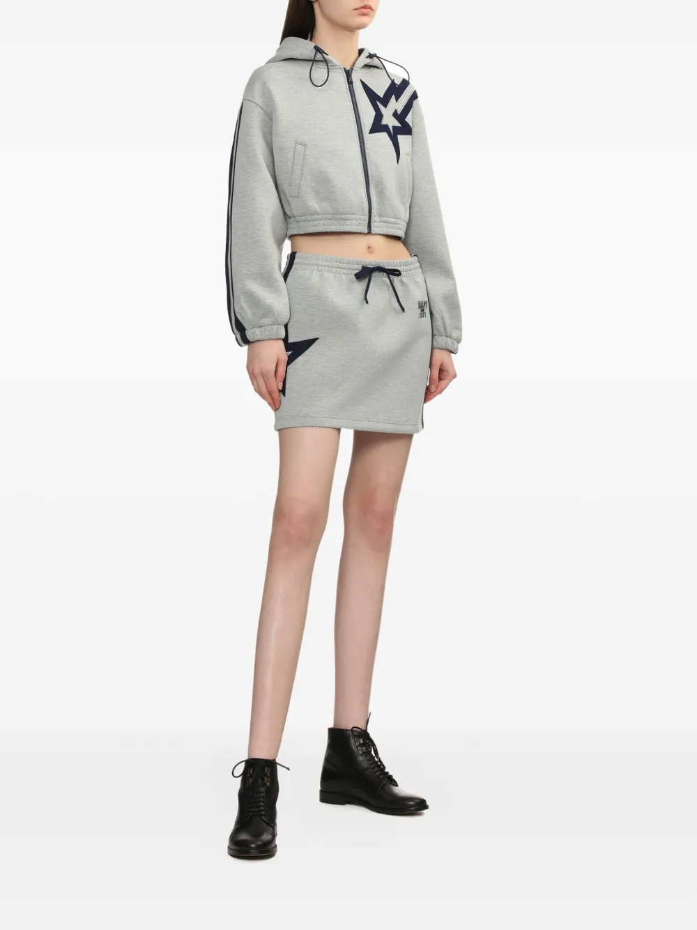 Bapy By *a Bathing Ape® Star-stripe Hooded Jacket In Gray