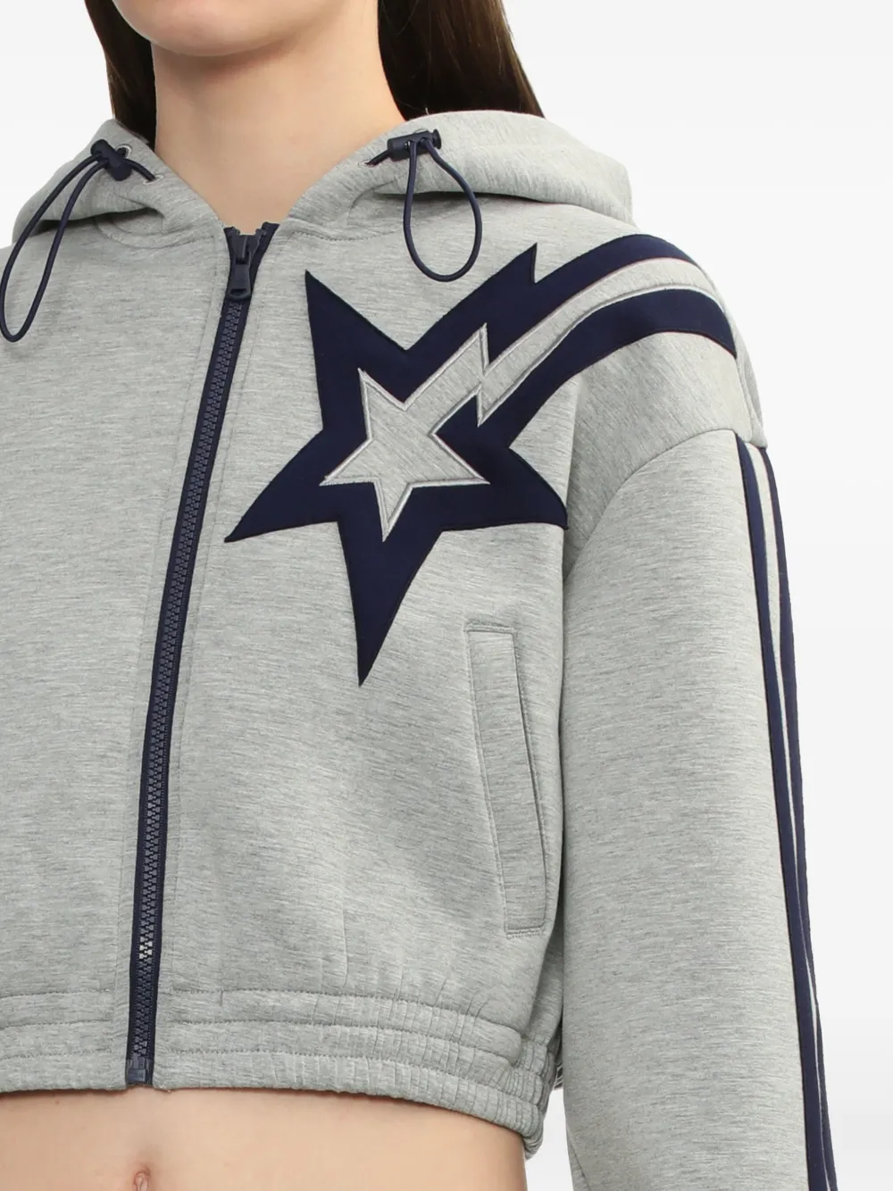 Bapy By *a Bathing Ape® Star-stripe Hooded Jacket In Gray