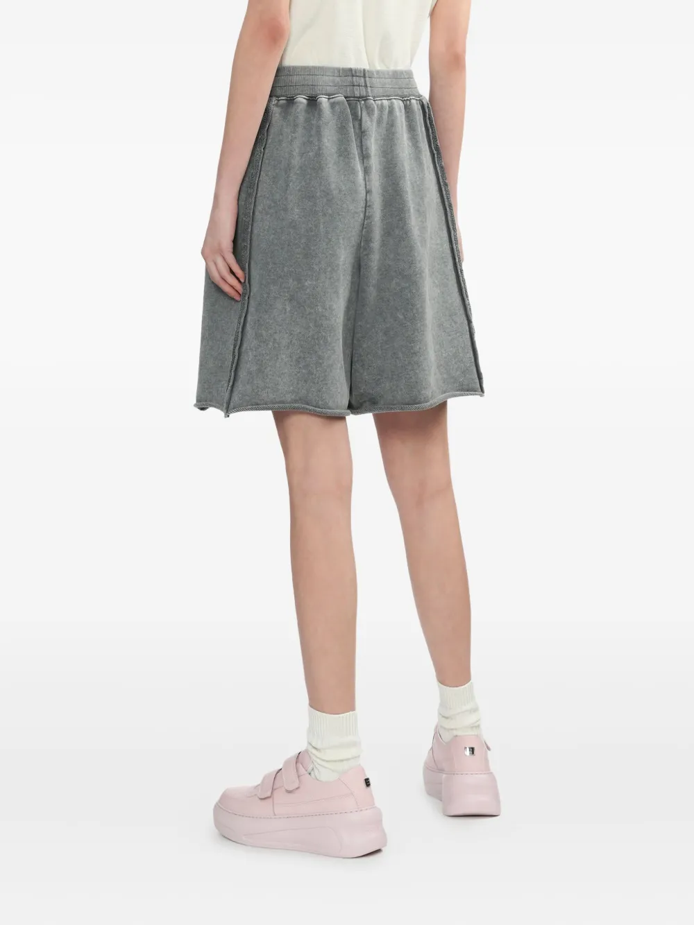 Bapy By *a Bathing Ape® Elastic-waist Rolled-edge Shorts In Gray