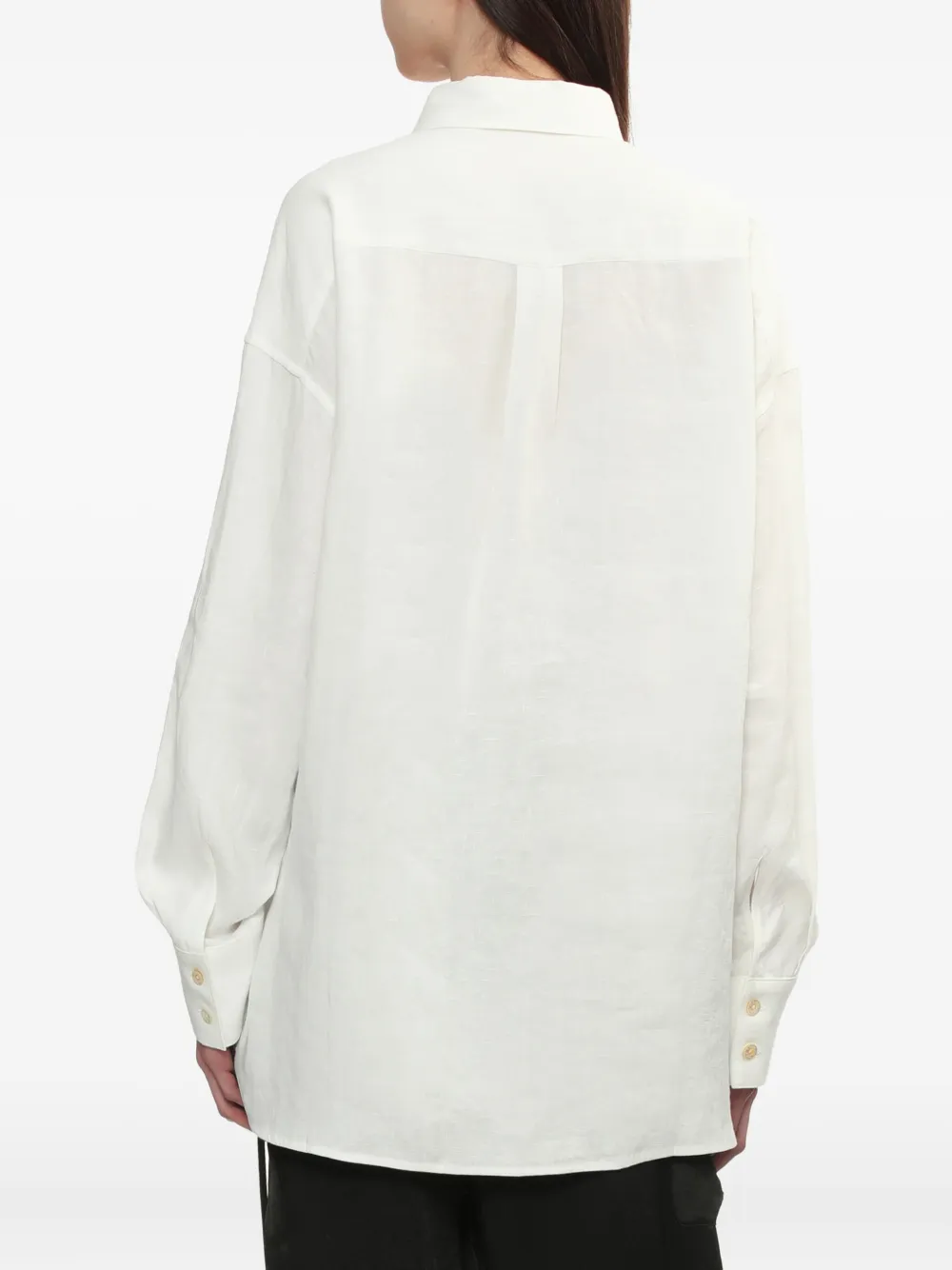 Bapy By *a Bathing Ape® Crochet-detail Linen Shirt In White
