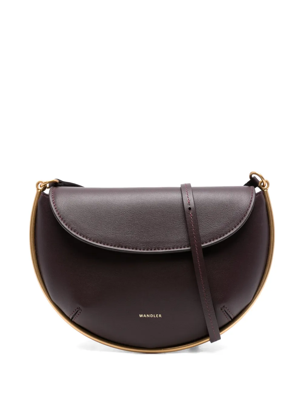 Wandler mini Kate crescent-frame calf leather bag Rood