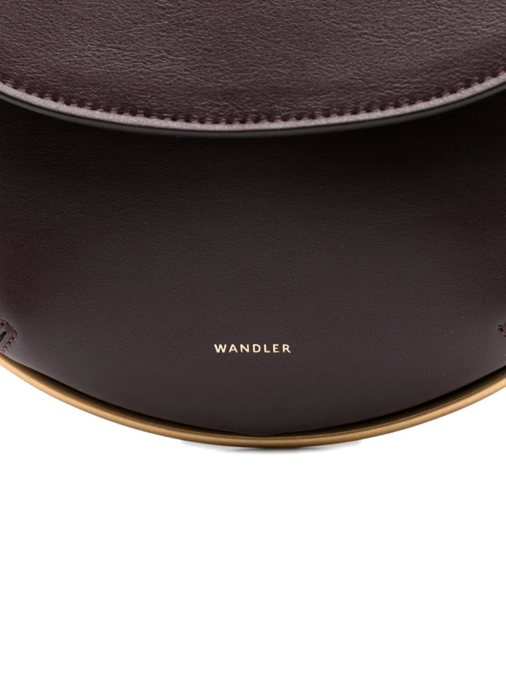 Wandler mini Kate crescent-frame calf leather bag Rood