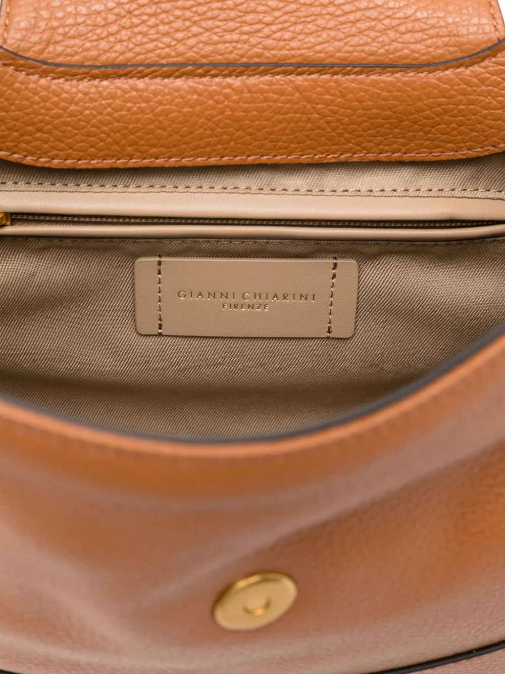 GIANNI CHIARINI Edith leren schoudertas met omslag Bruin