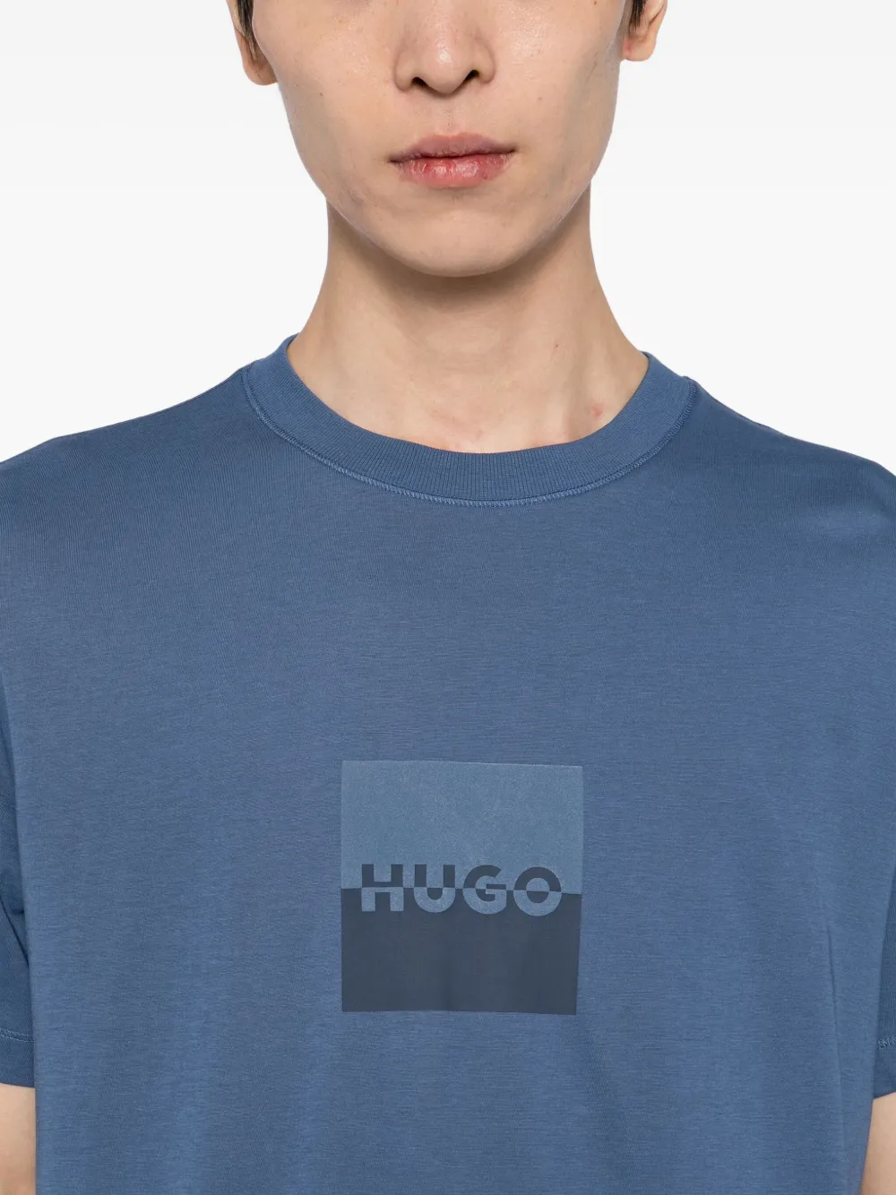 HUGO T-shirt met logoprint Blauw
