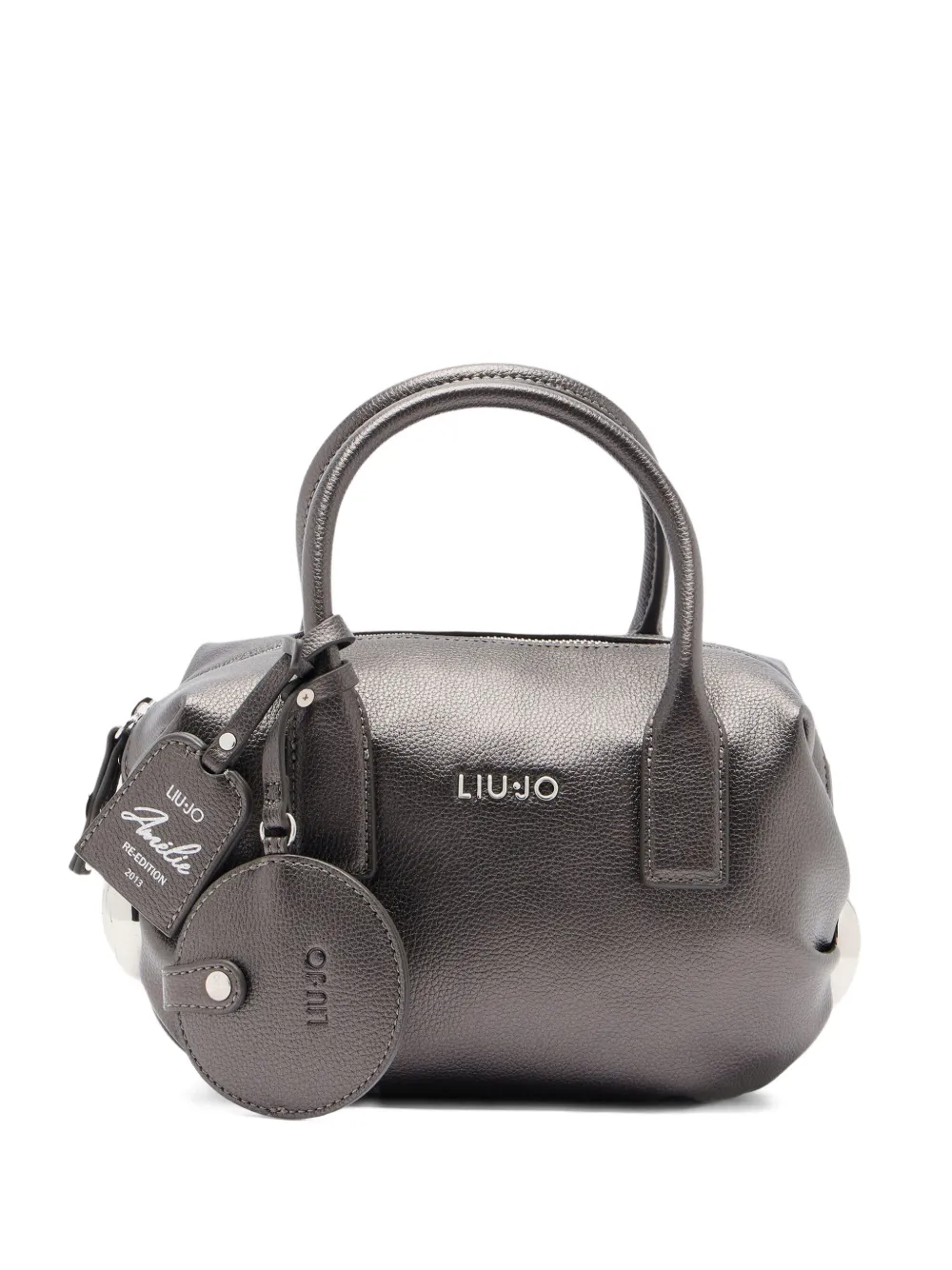 small logo-plaque charm tote bag