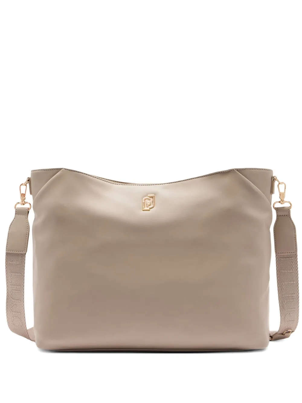 LIU JO medium logo-plaque adjustable-strap shoulder bag Beige