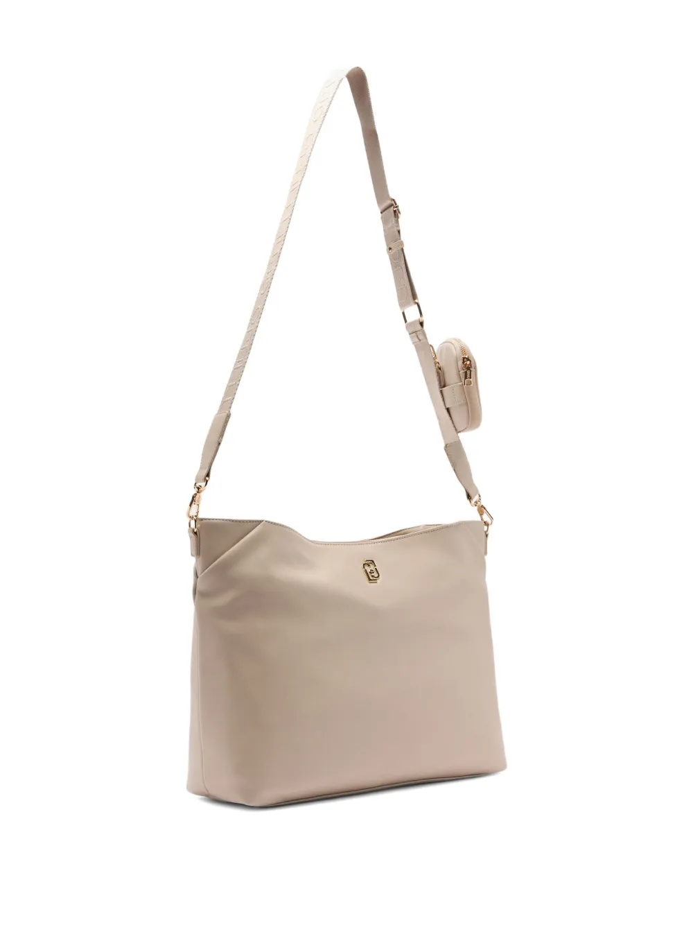 LIU JO medium logo-plaque adjustable-strap shoulder bag Beige