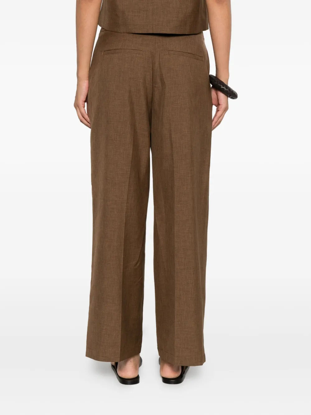 Theory Cropped plooibroek Bruin