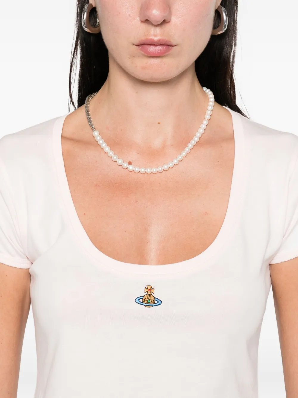 Vivienne Westwood Heart-detail Organic Cotton Top In Pink