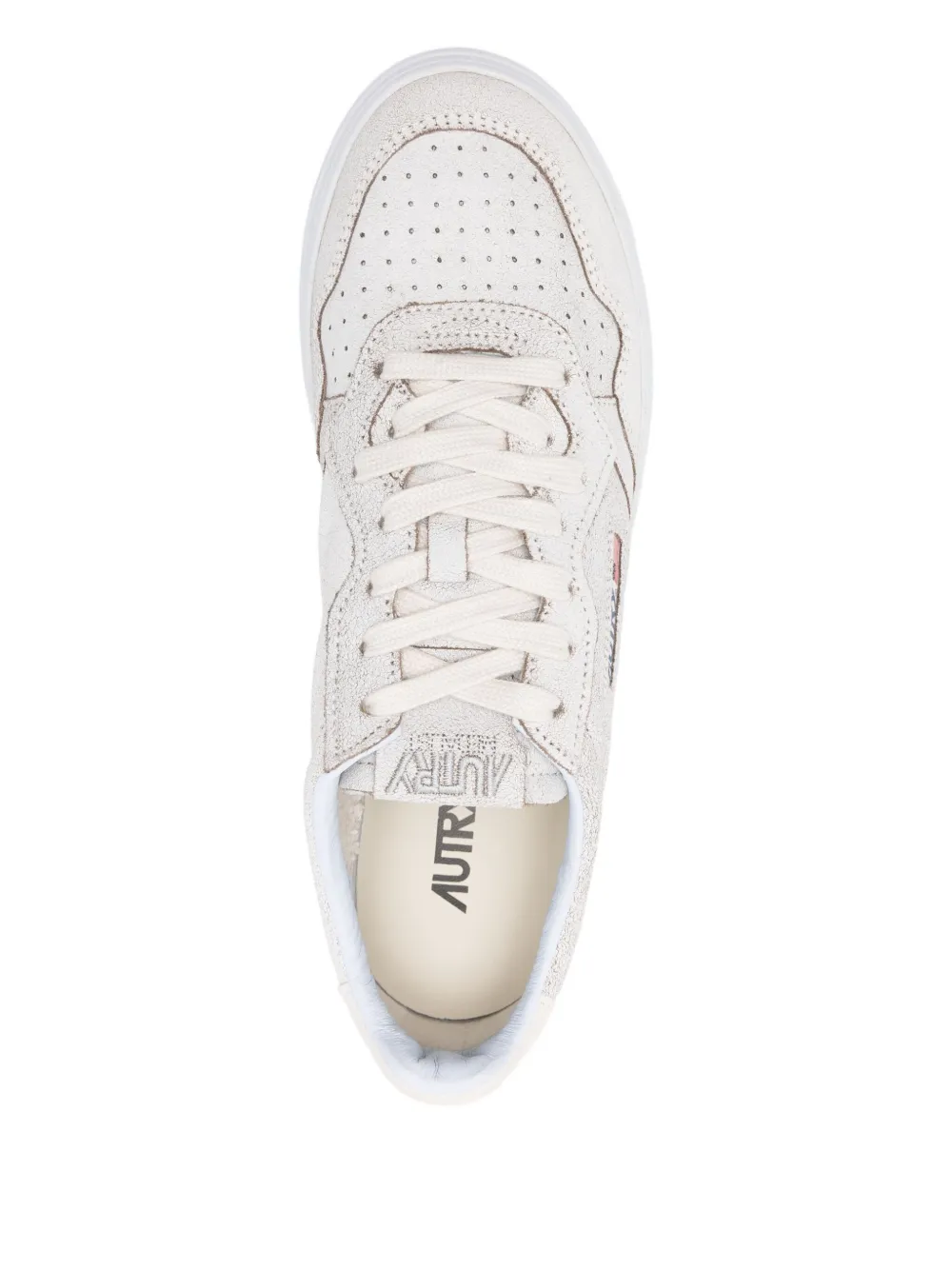 Autry Medalist lace-up leather trainers White