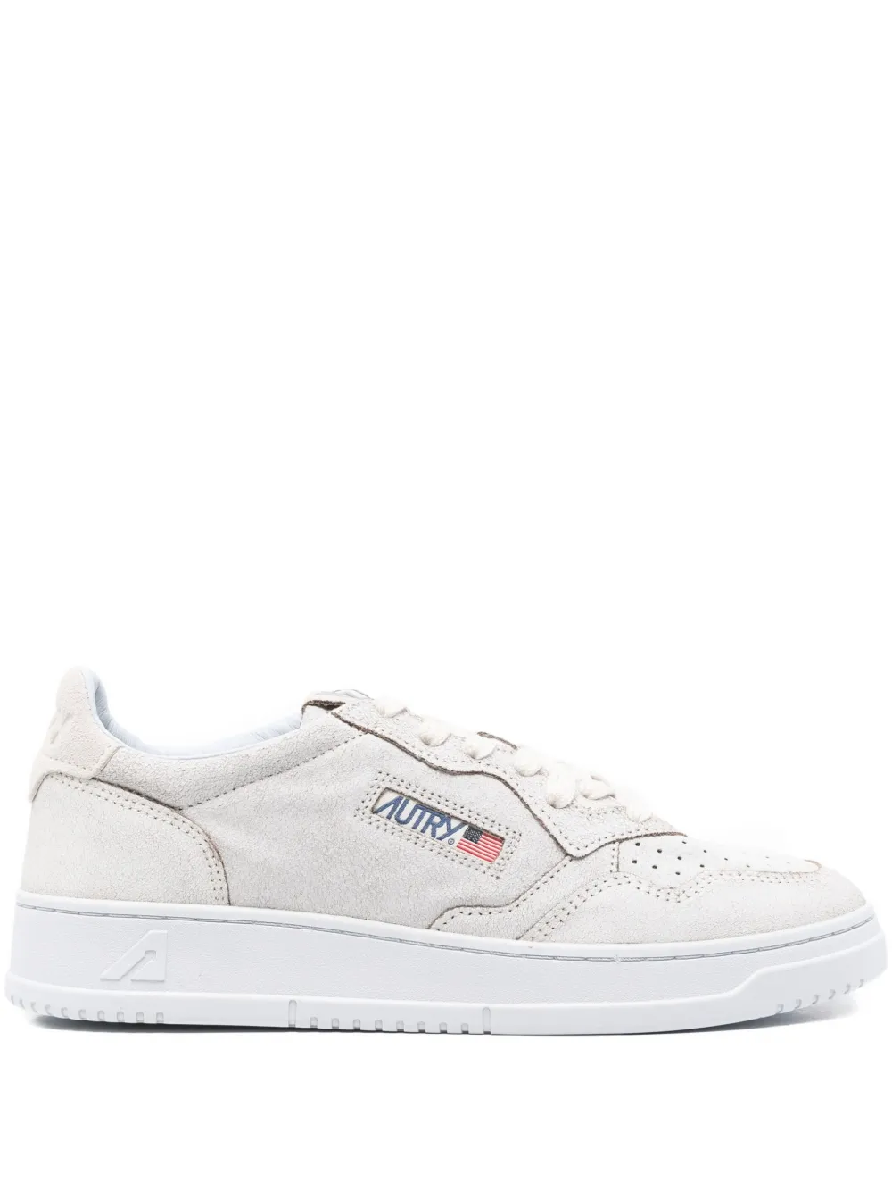 Autry Medalist lace-up leather trainers White
