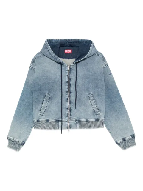 Diesel hooded zip-up denim jacket