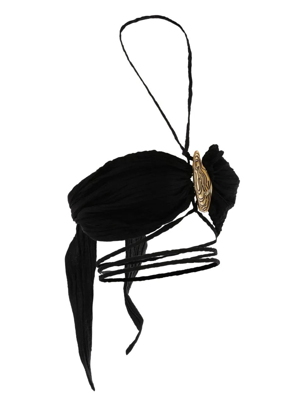 Hamoulet  embellished-shell halter-neck top | Black | Image 1