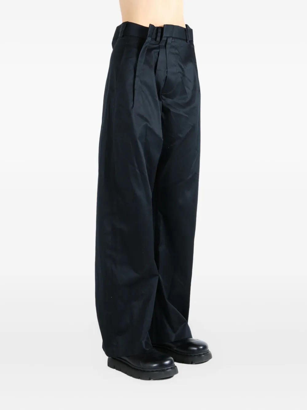 Mm6 Maison Margiela Pleated-front Trousers In Black