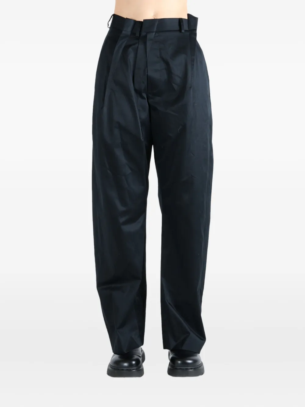 MM6 Maison Margiela pleated-front trousers - Zwart
