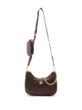 LIU JO small chain-embellished crescent shoulder bag - Brown