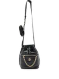 LIU JO small chain-embellished drawstring bucket bag - Black