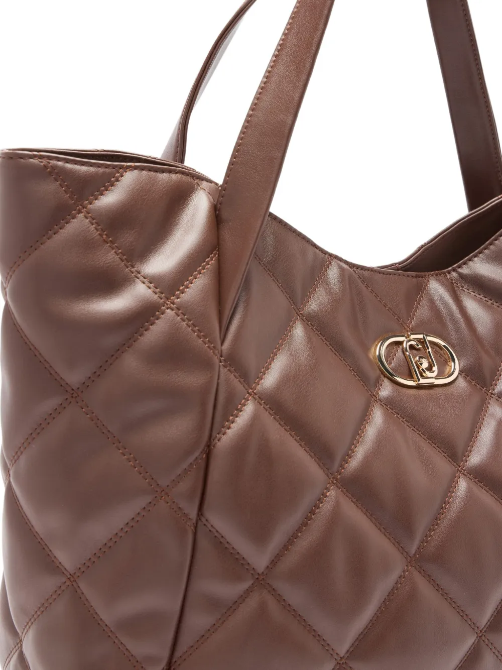 LIU JO large quilted logo tote bag Bruin