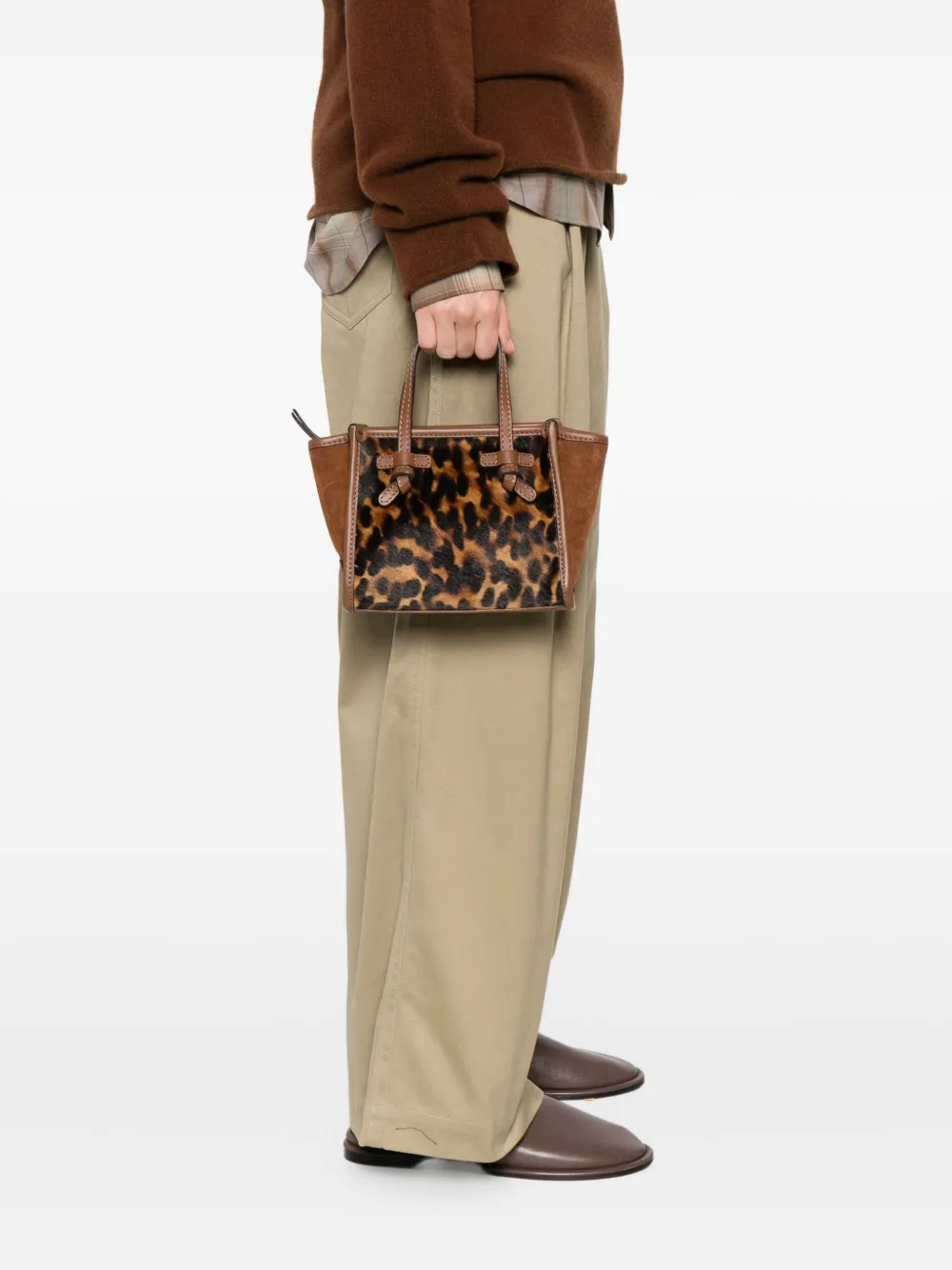 GIANNI CHIARINI Miss Marcella shopper met luipaardprint - Bruin
