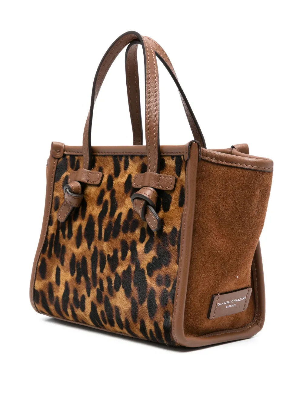 GIANNI CHIARINI Miss Marcella shopper met luipaardprint Bruin