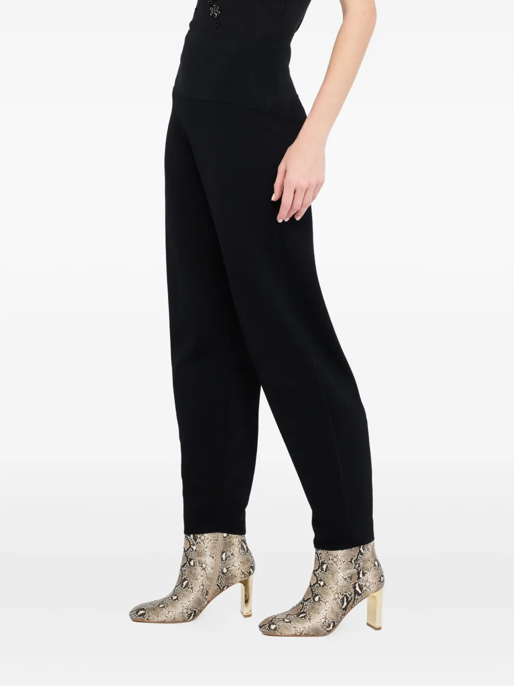 LIU JO waist-banded straight trousers Zwart