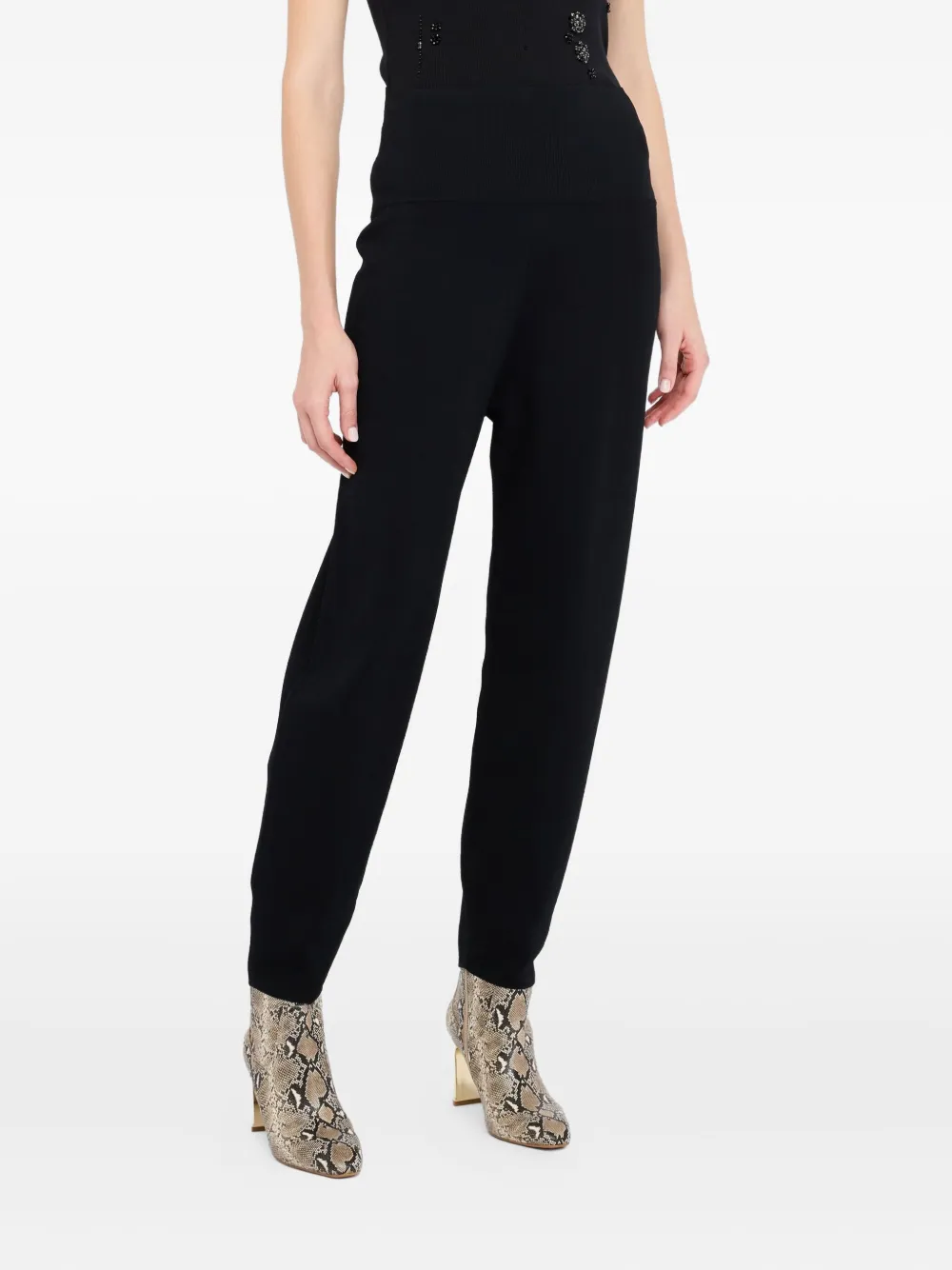 LIU JO waist-banded straight trousers Zwart