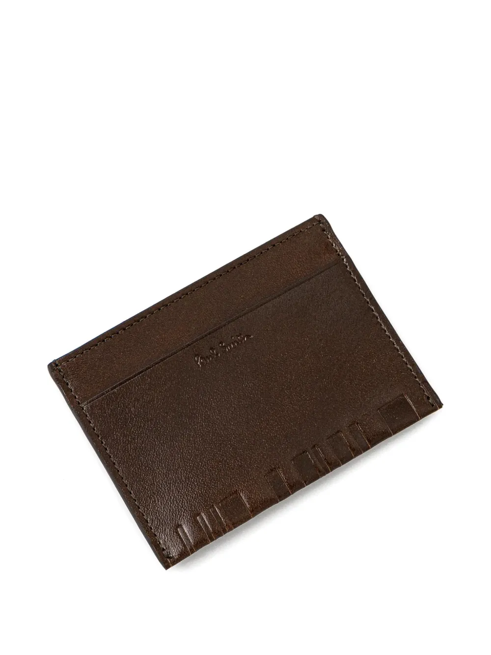Paul Smith leather vertical-stripe card holder Bruin