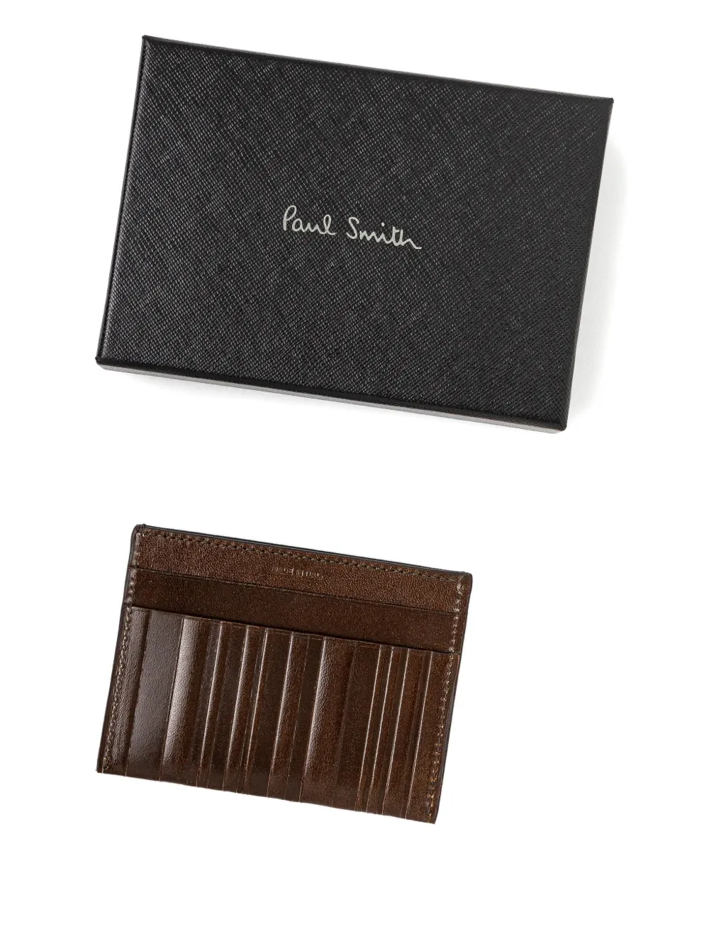 Paul Smith leather vertical-stripe card holder Bruin