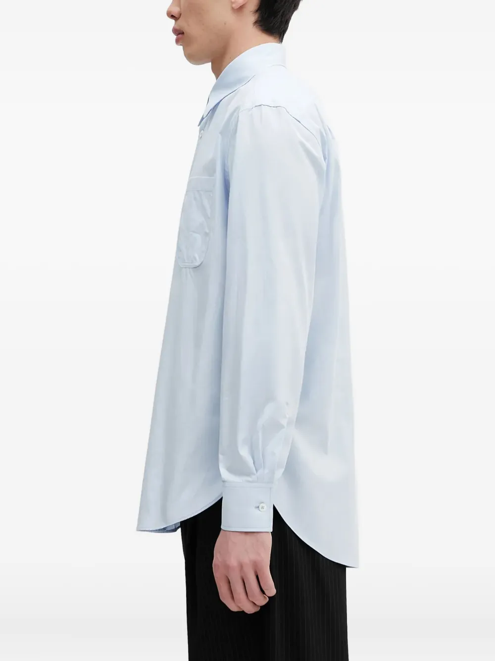 Paul Smith cotton long-sleeve shirt Blauw