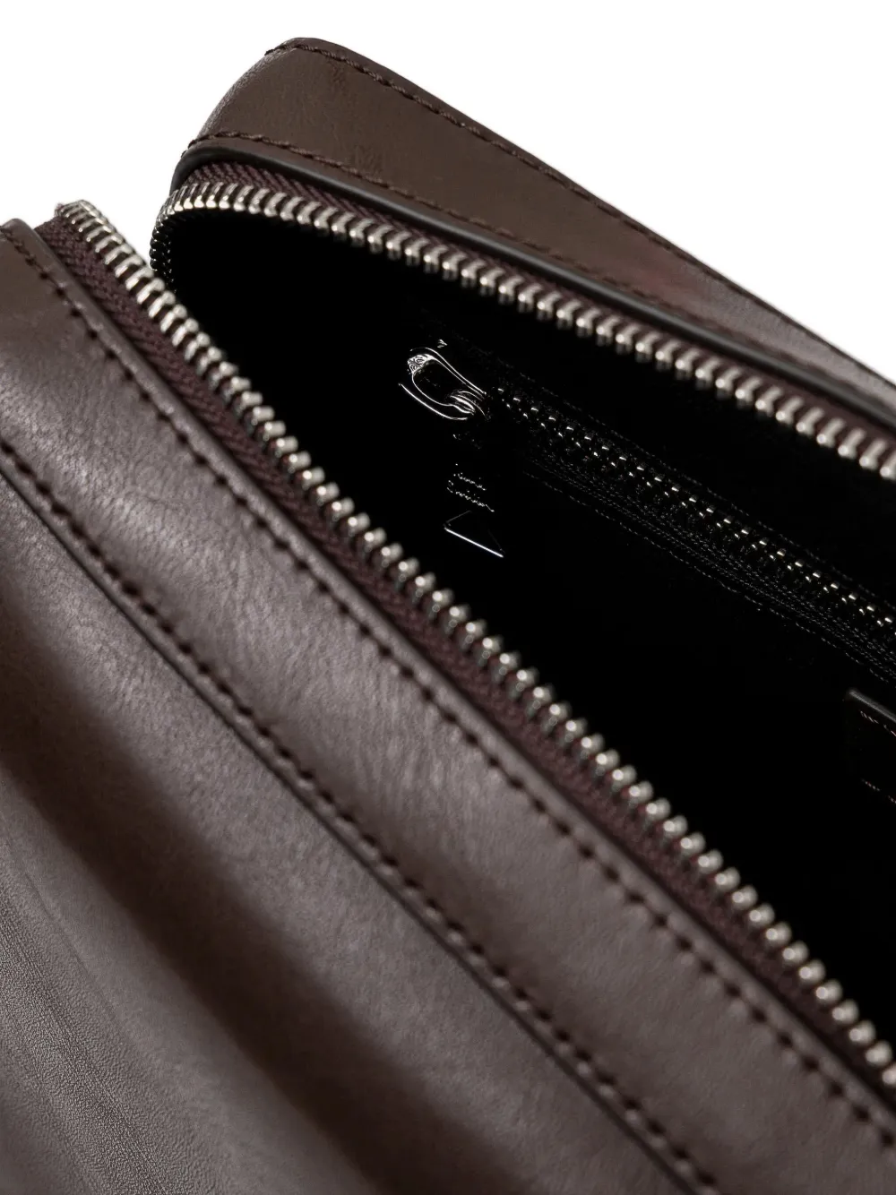 Paul Smith zip-top leather messenger bag Bruin