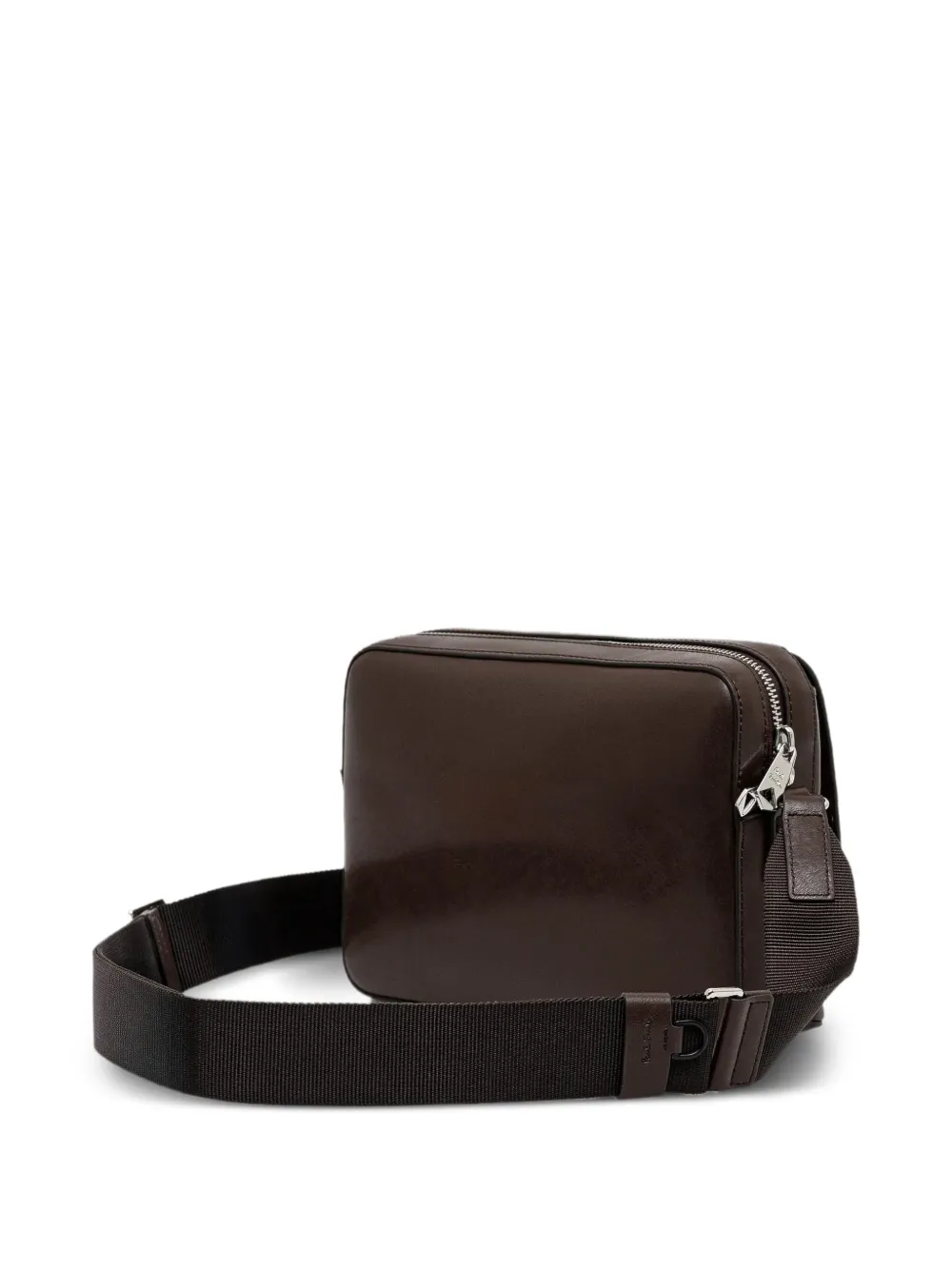 Paul Smith zip-top leather messenger bag Bruin