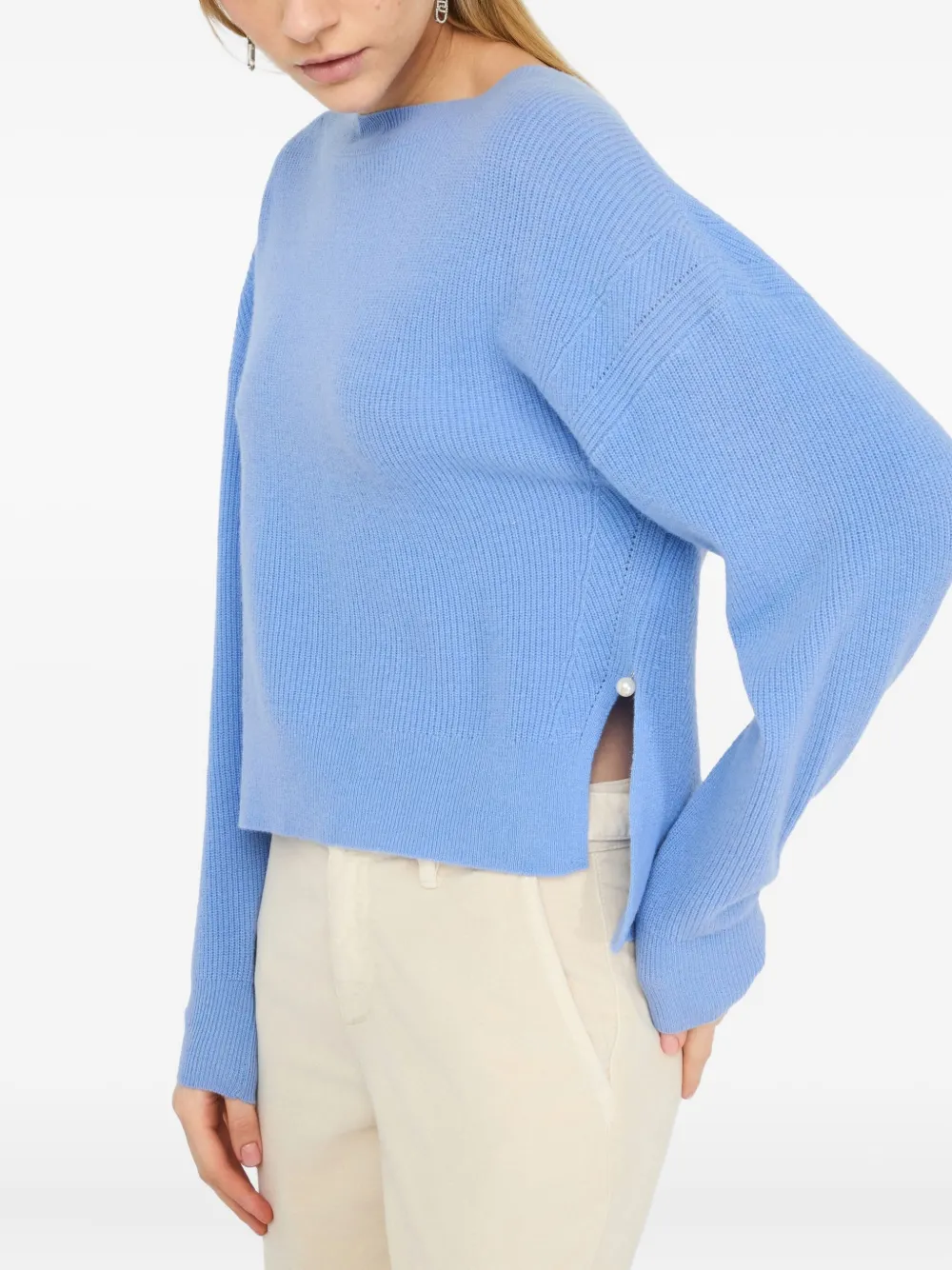 LIU JO ribbed boat-neck sweater Blauw