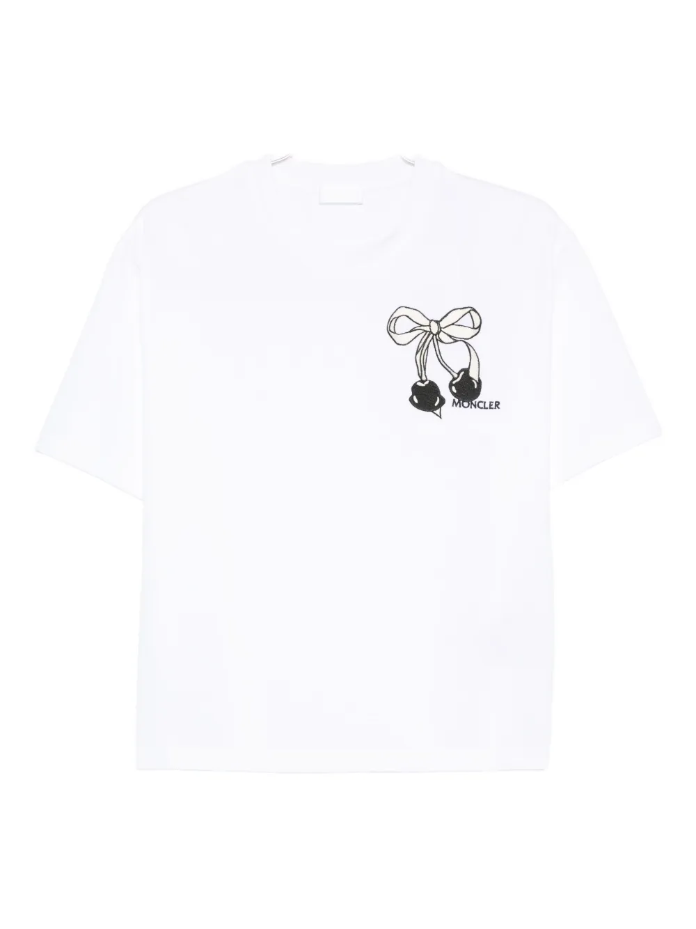 Moncler Bow-embroidered T-shirt In White