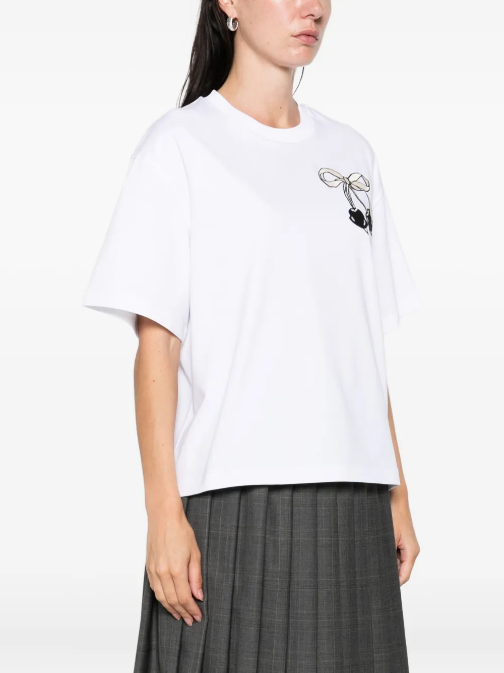 Moncler T-shirt met geborduurde strik Wit