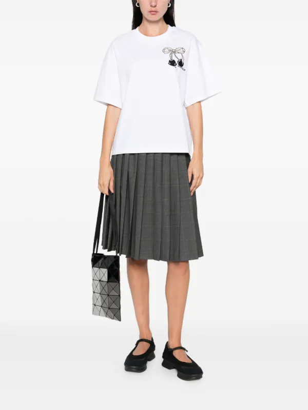 MONCLER ホワイト 半袖Tシャツ リボン付き Moncler リボン T