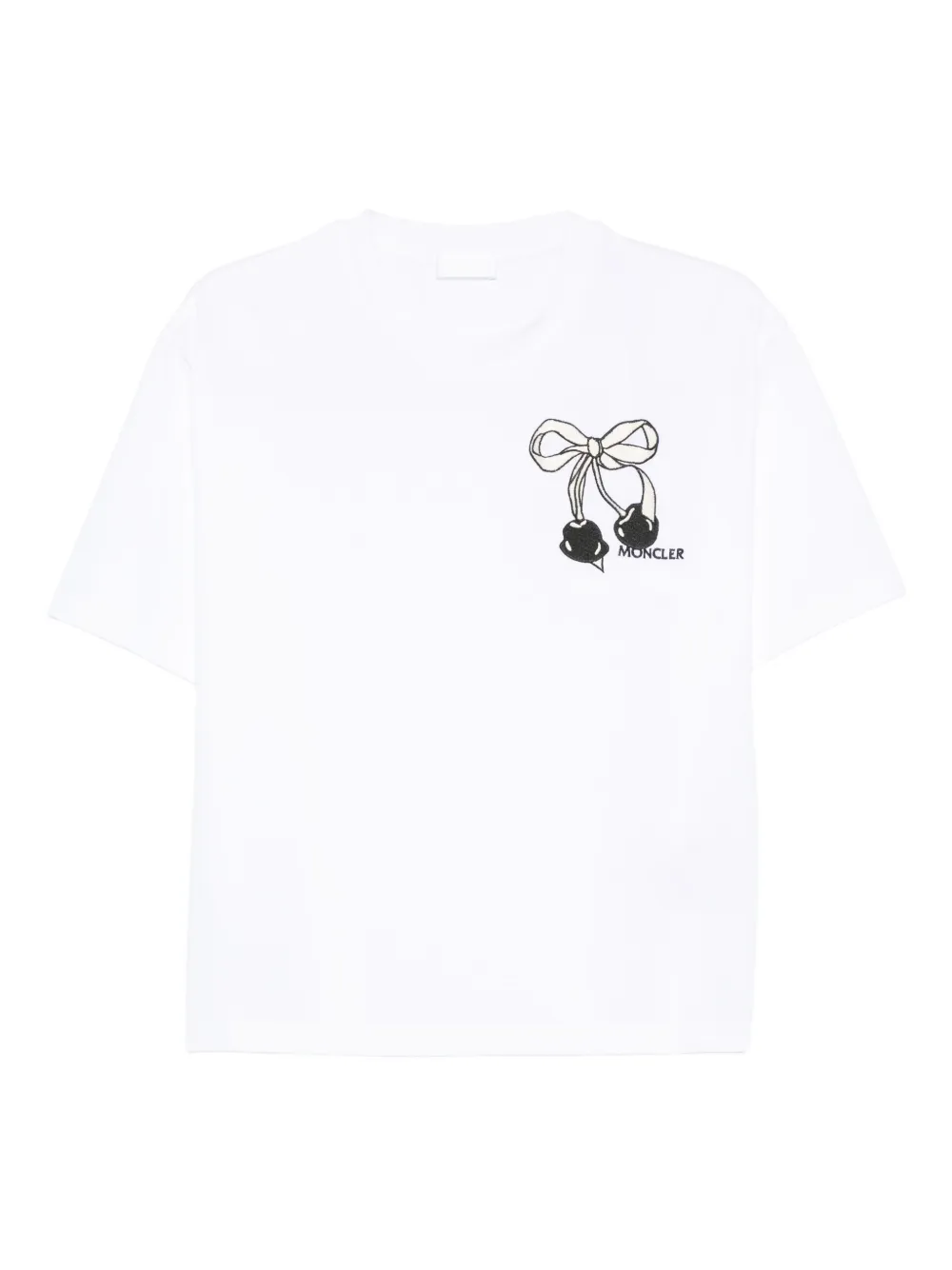 Moncler T-shirt met geborduurde strik Wit