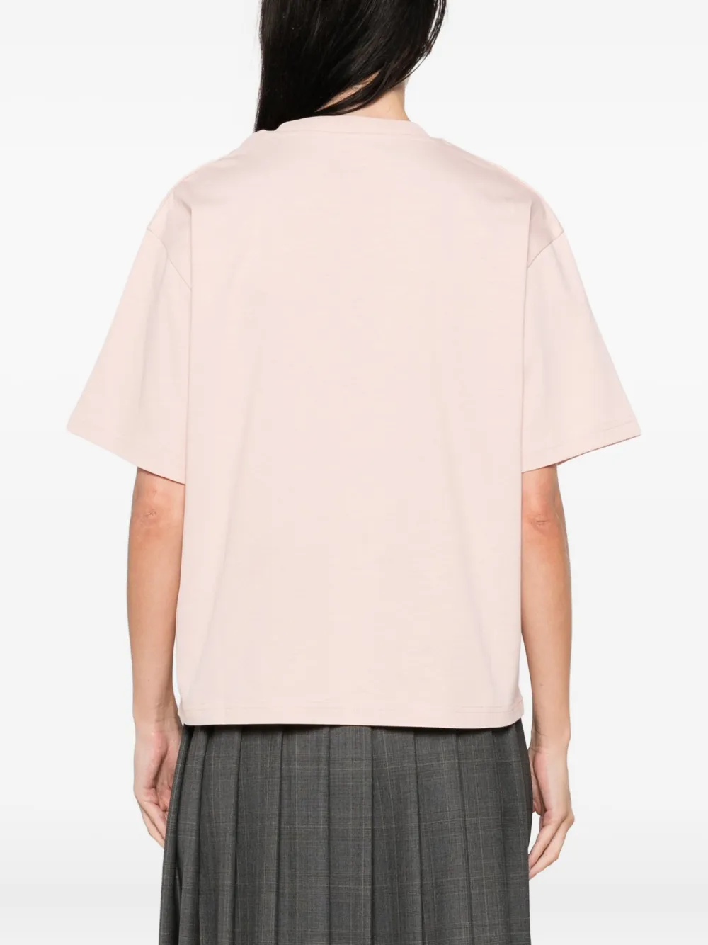Moncler Bow-embroidered T-shirt In Pink
