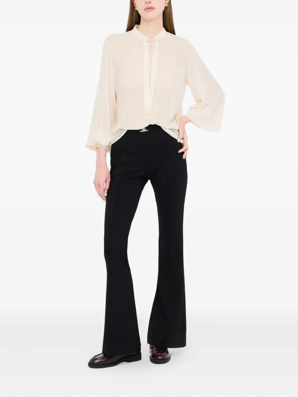 LIU JO pearl-embellished blouse - Beige