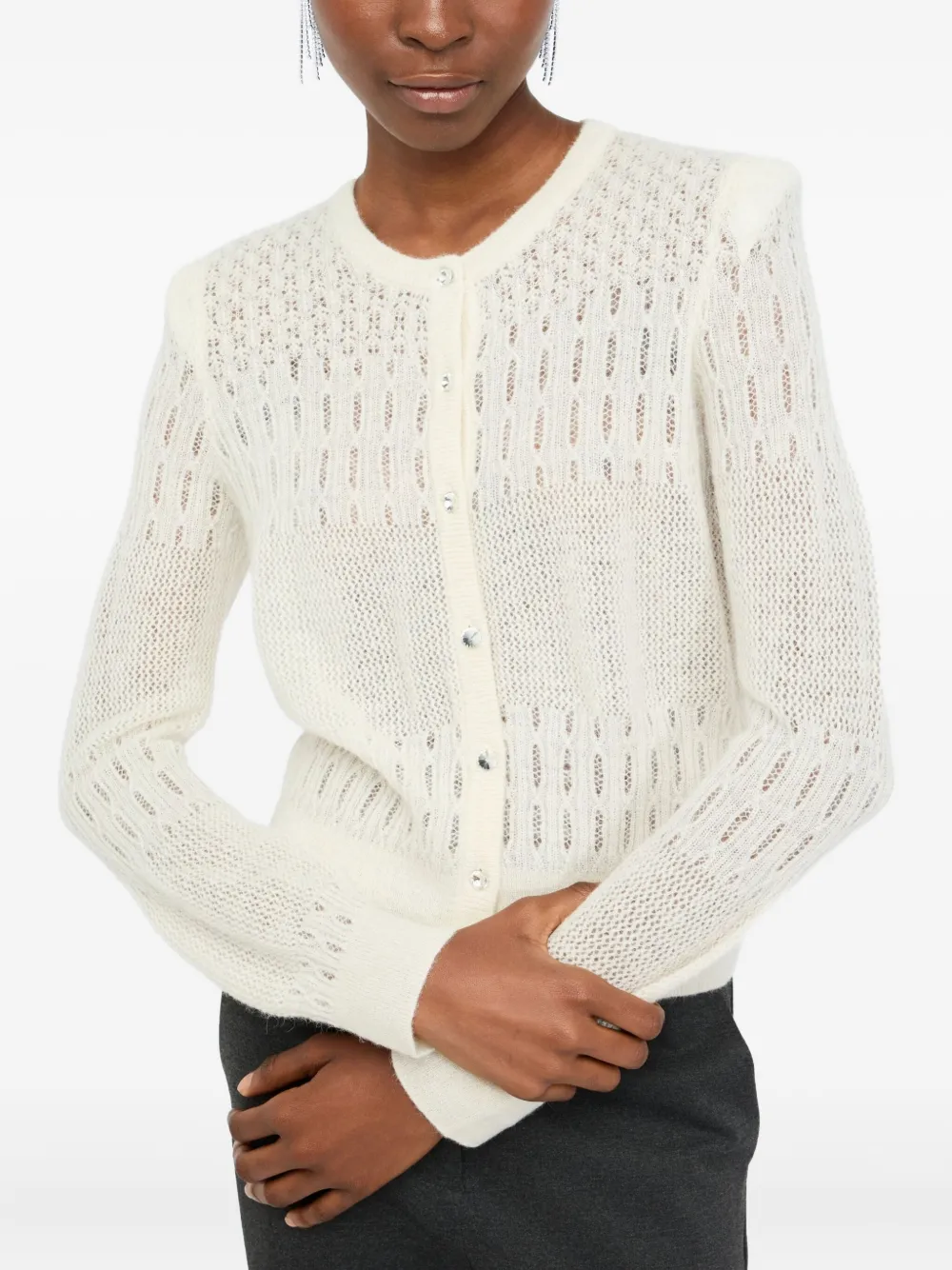 Liu •jo Wool And Alpaca Cardigan In White