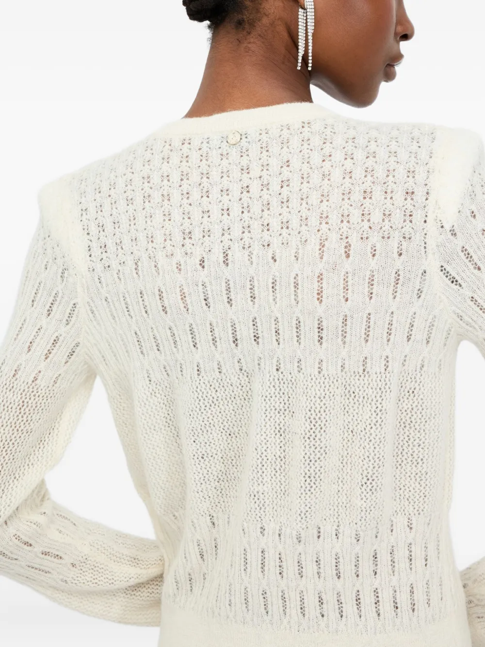 Liu •jo Wool And Alpaca Cardigan In White
