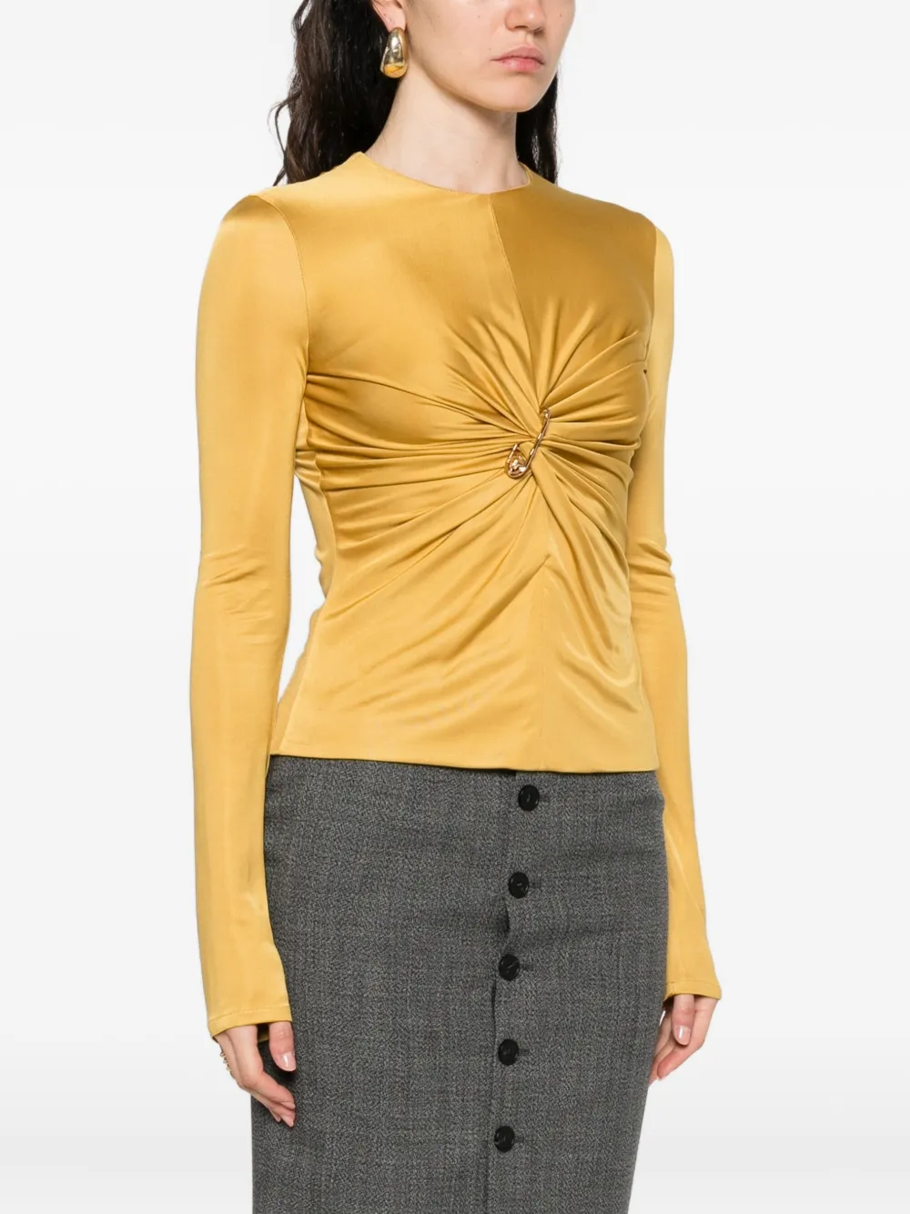 Versace Gesmockte blouse Goud