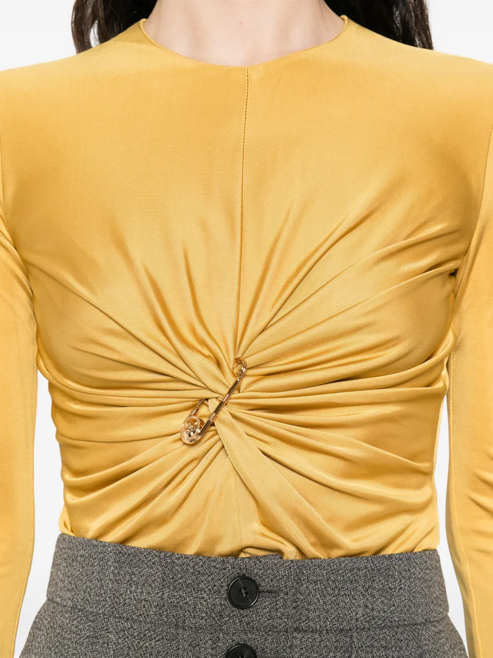 Versace Gesmockte blouse Goud