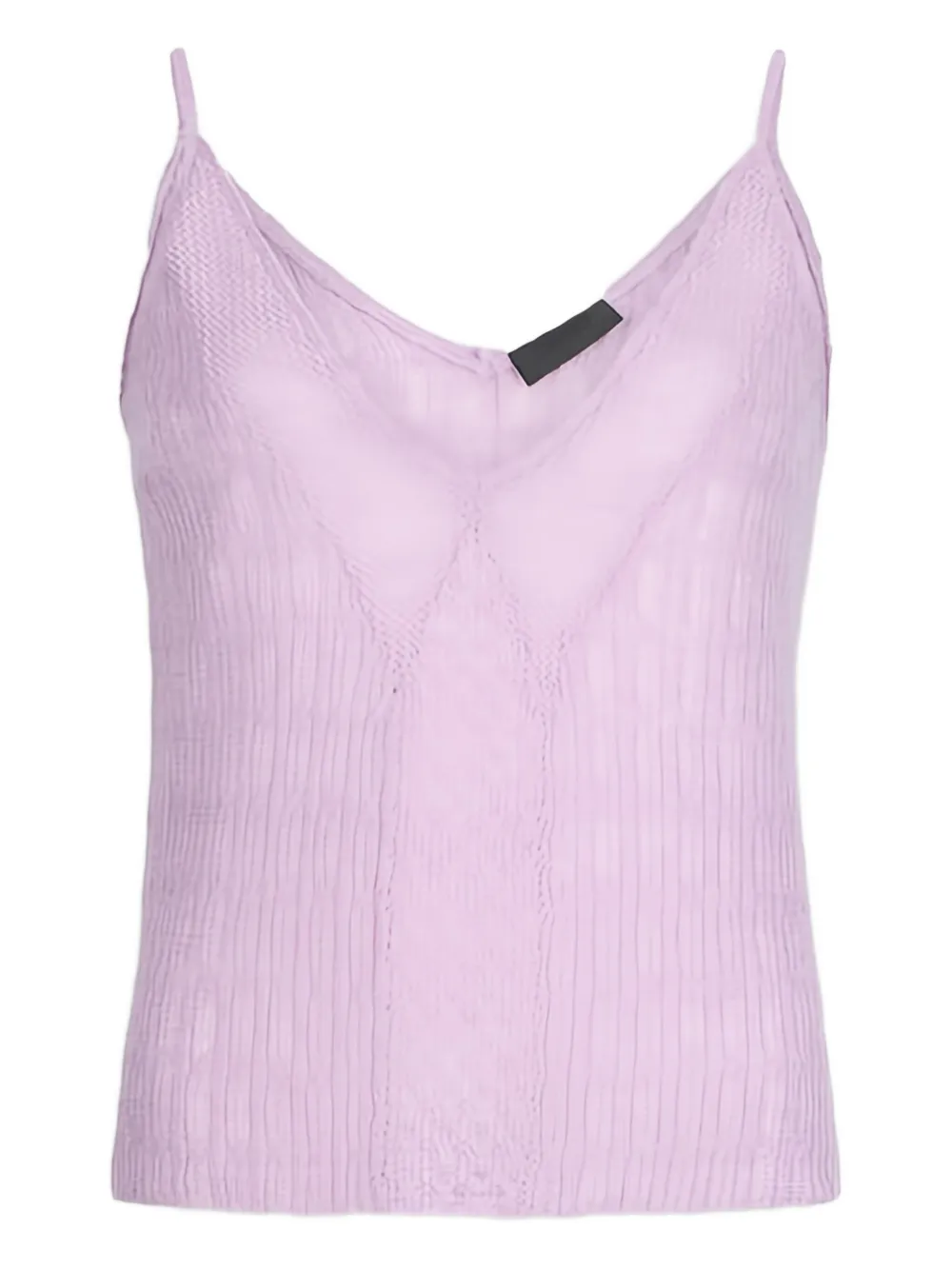 Liu •jo Lace Stitch V-neck Top In Pink