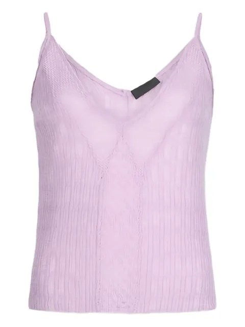 LIU JO lace stitch v-neck top